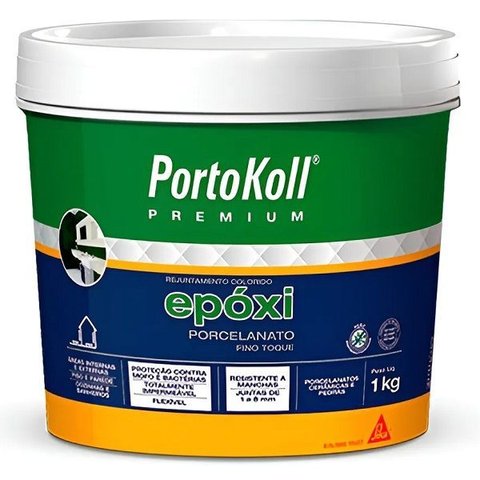 Rejunte Epoxi Porcelanato Portokoll 1kg Cinza Sideral