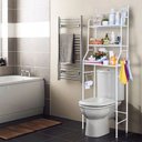 Ver imagem 4 de Rack Banheiro Estante Prateleira sobre vaso sanitario Organizador Toalete Varanda Metal