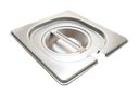 Ver imagem 1 de TAMPA 1/6 Em INOX Com ABERTURA Para Colher e Conchas Para CUBAS Em INOX 1/6 Originais ZAHAV Original