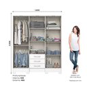 Ver imagem 3 de Guarda Roupa Casal 6 Portas 3 Gavetas Branco Mentor