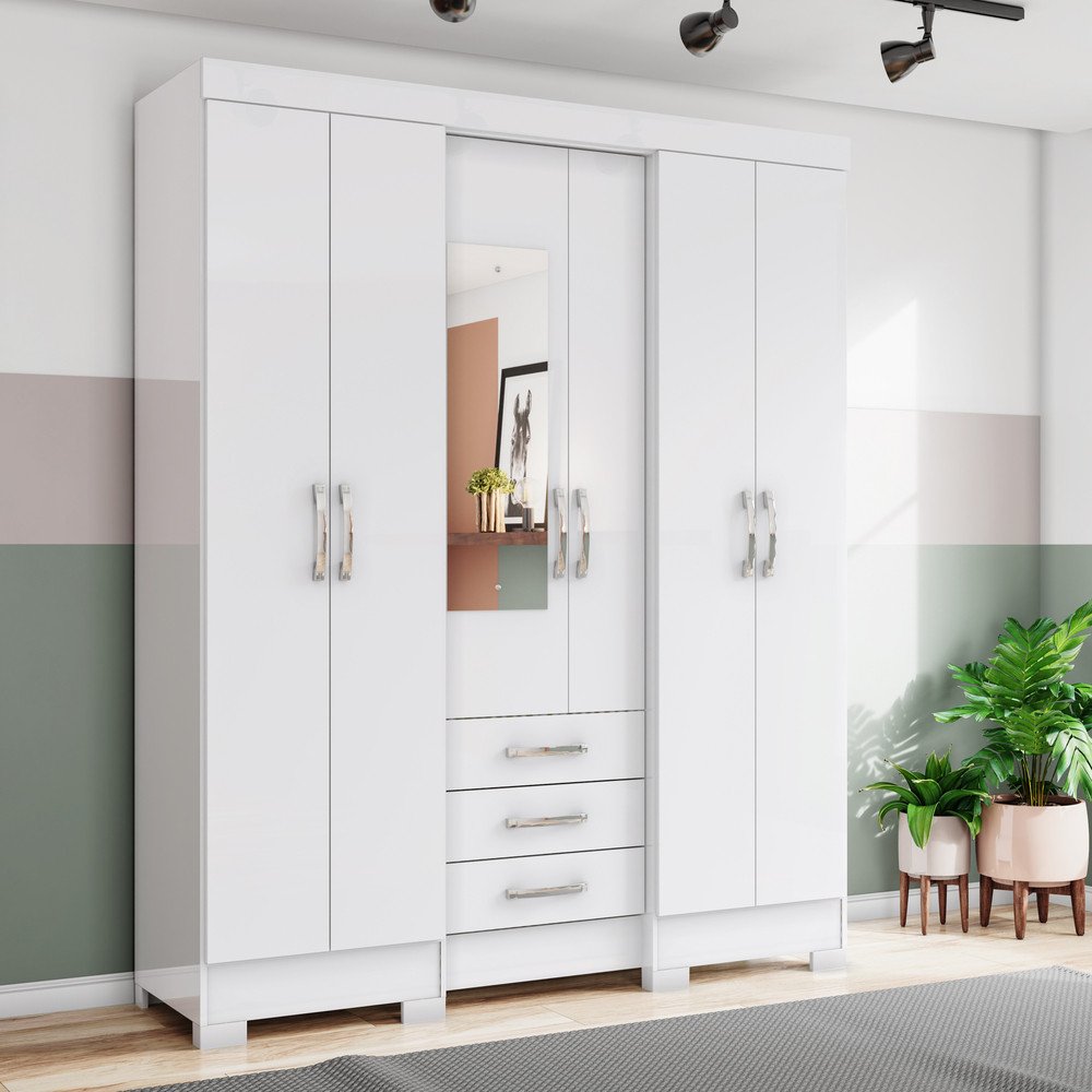 Menor preço em Guarda-Roupa Casal 6 Portas 3 Gavetas Briz