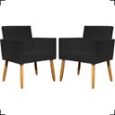 Ver imagem 1 de Kit 2 Poltronas Decorativas Para Recepção Manicure Sala Escritório Consultório Corino