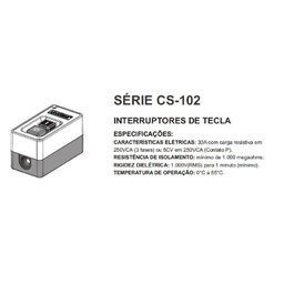 Interruptor de Tecla Bipolar Margirius 20A - Série Cs-102 - 4