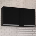 Ver imagem 2 de Armário Aéreo 100cm 2 Portas Indiana Preto - Lumil Móveis
