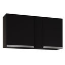 Ver imagem 1 de Armário Aéreo 100cm 2 Portas Indiana Preto - Lumil Móveis