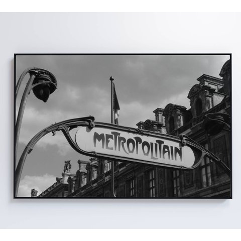 Quadro Metro Paris - 120x80 Cm - Vidro Impresso