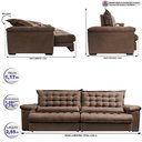 Ver imagem 2 de Sofá Retrátil e Reclinável 2,55m Molas Ensacadas Cama inBox Big Space com Bordado 3D Velusoft