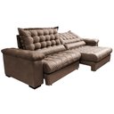 Ver mais imagens de Sofá Retrátil e Reclinável 2,55m Molas Ensacadas Cama inBox Big Space com Bordado 3D Velusoft