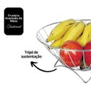 Ver imagem 4 de Fruteira Aramada Redonda de Mesa Aço Cromado Prime 30cm - Araminas