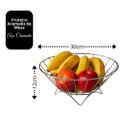 Ver imagem 3 de Fruteira Aramada Redonda de Mesa Aço Cromado Prime 30cm - Araminas