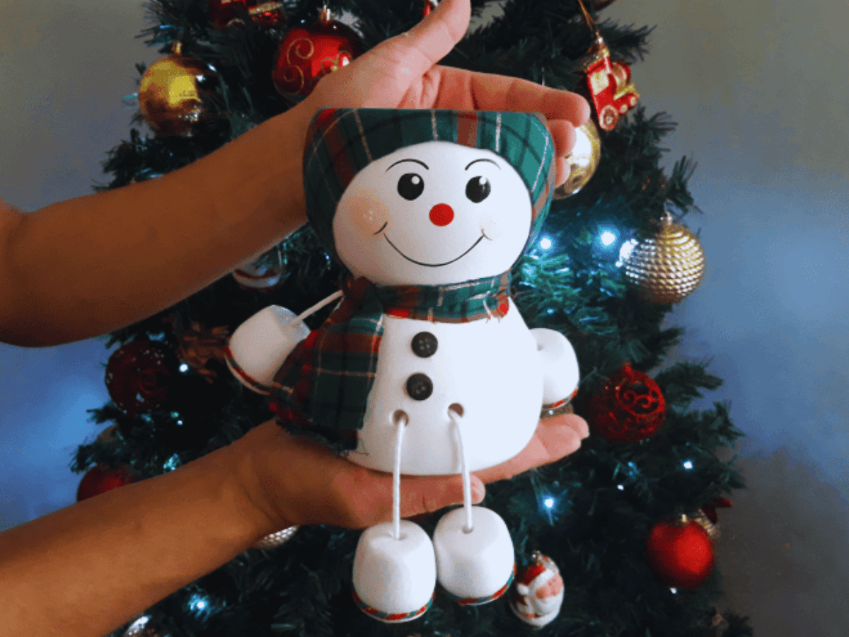 Vaso Cachepot Boneco Das Neves Decoração Casa Natal - 3