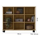 Ver imagem 3 de Nicho Organizador de Madeira Freijó com 9 Espaços e Rodízios Qmovi