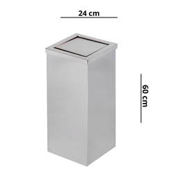 Lixeira em Aço Inox 30l Basculante Quadrada - 3
