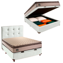 Ver imagem 1 de Cama Box Bau com Colchão Casal D45 Belmont Hellen + Cabeceira Branco