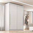 Ver imagem 1 de Guarda Roupa Solteiro Splendido 100% MDF 2 Portas de Correr 3 Gavetas Branco/Absoluto