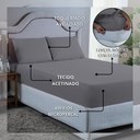 Ver imagem 4 de Kit Lençol Casal 400 Fios Poliéster 3 Peças Jogo Forro de Cama Box Extra Macio:cinza