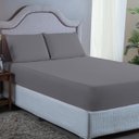 Ver imagem 2 de Kit Lençol Casal 400 Fios Poliéster 3 Peças Jogo Forro de Cama Box Extra Macio:cinza