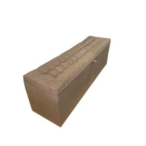 Recamier Puff Baú Beira de Cama de Cama Box Queen Size 1,58cm - 100% Mdf - Marrom Claro