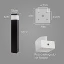 Ver imagem 2 de Poste luminária jardim balizador 50cm E27 preto + LED 12W branco frio st222