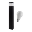 Ver imagem 1 de Poste luminária jardim balizador 50cm E27 preto + LED 12W branco frio st222