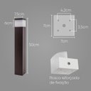 Ver imagem 2 de Poste luminária jardim balizador 50cm E27 marrom + LED 12W branco frio st222