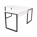 Ver imagem 1 de Mesa de Escritório Office Estilo Industrial de Canto 150x150 Branco com Preto