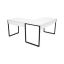 Ver imagem 2 de Mesa de Escritório Office Estilo Industrial de Canto 150x150 Branco com Preto