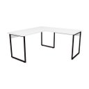 Ver imagem 4 de Mesa de Escritório Office Estilo Industrial de Canto 150x150 Branco com Preto