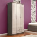 Ver imagem 1 de Guarda-Roupa Solteiro 3 Portas 2 Gavetas Açaí Henn