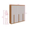 Guarda Roupas Alonzo 6 Portas S Esp e S Pes Pvc Amendoa Clean/off White Móveis Lopas - 6