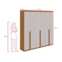 Ver imagem 6 de Guarda Roupas Alonzo 6 Portas S Esp e S Pes Pvc Amendoa Clean/off White Móveis Lopas