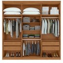 Ver imagem 3 de Guarda Roupas Alonzo 6 Portas S Esp e S Pes Pvc Amendoa Clean/off White Móveis Lopas