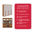 Ver imagem 7 de Guarda Roupas Alonzo 6 Portas S Esp e S Pes Pvc Amendoa Clean/off White Móveis Lopas