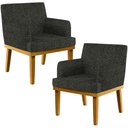 Ver imagem 1 de Kit 2 Poltronas Decorativas para Beatriz Linho Chumbo - Lyam Decor