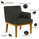 Ver imagem 5 de Kit 2 Poltronas Decorativas para Beatriz Linho Chumbo - Lyam Decor