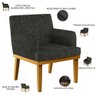 Kit 2 Poltronas Decorativas para Beatriz Linho Chumbo - Lyam Decor - 5