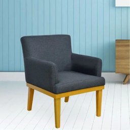 Kit 03 Poltronas Decorativas Para Sala de Estar Beatriz Linho Chumbo - Lyam Decor - 2 Kit 03 Poltronas Decorativas Para Sala de Estar Beatriz Linho Chumbo - Lyam Decor - 2