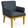 Kit 03 Poltronas Decorativas Para Sala de Estar Beatriz Linho Chumbo - Lyam Decor - 4
