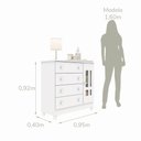 Ver imagem 4 de Conjunto Quarto Bebê Berço Americano 3EM1 Eloá Cômoda Infantil 4 Gavetas 1 Porta 100% MDF Branco