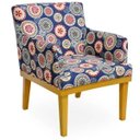 Ver imagem 4 de Kit 04 Poltronas Decorativas para Sala de Estar Beatriz Mandala Azul - Lyam Decor