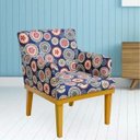 Ver imagem 2 de Kit 04 Poltronas Decorativas para Sala de Estar Beatriz Mandala Azul - Lyam Decor