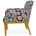 Ver imagem 3 de Kit 04 Poltronas Decorativas para Sala de Estar Beatriz Mandala Azul - Lyam Decor