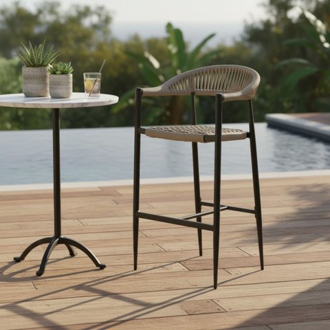 Banqueta Cozinha Gourmet Trançada Área Externa Trancoso Rivatti