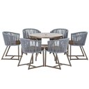 Ver imagem 1 de Mesa e 6 Cadeiras e Noronha Marrom E9 Trama Original Prata