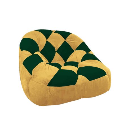 Poltrona Paloma Escritório Sala Pé Plástico Suede Mostarda e Suede Verde - Dominic Decor