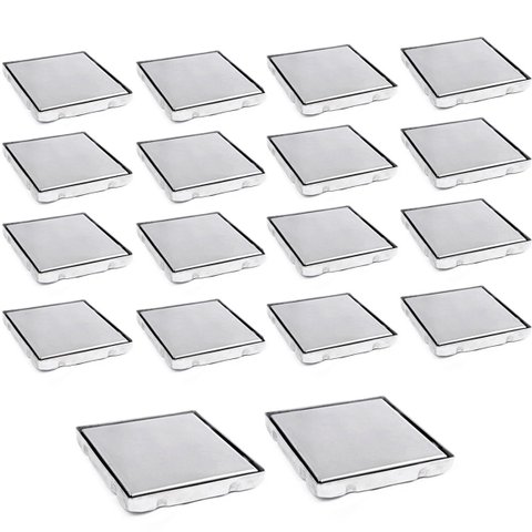 Ralo Oculto Invisivel 15X15 Anti Odor Kit 18 Uni Lavanderia Cozinha Banheiro Lavabo Limpeza Higiene 