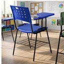 Ver imagem 2 de Cadeira Universitária Prancheta Plástica com Porta Livros - Cor Azul - Realplast - 32019