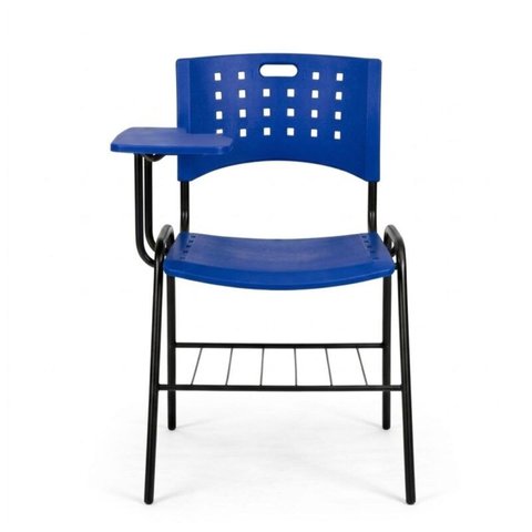 Cadeira Universitária Prancheta Plástica com Porta Livros - Cor Azul - Realplast - 32019