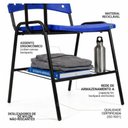Ver imagem 5 de Cadeira Universitária Prancheta Plástica com Porta Livros - Cor Azul - Realplast - 32019