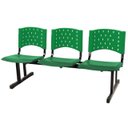 Ver imagem 2 de Kit 04 Cadeiras longarinas PLÁSTICAS 03 Lugares - Cor VERDE - REALPLAST - 23074